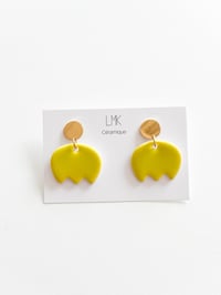 Paire de boucles d'oreilles céramique TULIPA citron