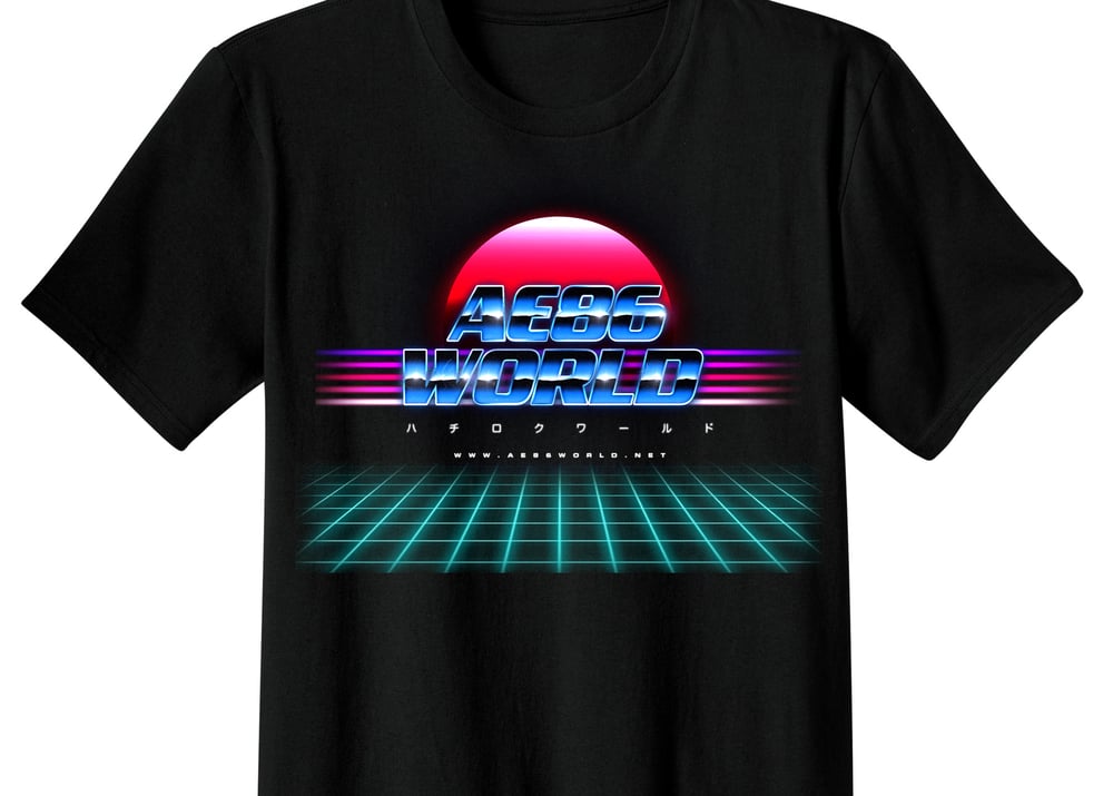 Image of *Pre-Order* Black T-Shirt,  Neon Glow 'AE86 World'