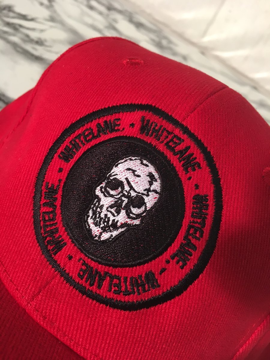 Image of Red skull emblem cap