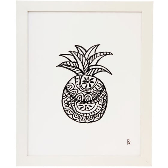 Image of Black and White Pineapple 1 Art Print