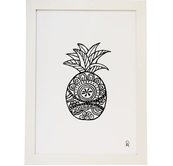 Image of Black and White Pineapple 2 Art Print