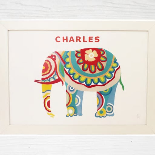 Image of Personalised Elephant Art Print