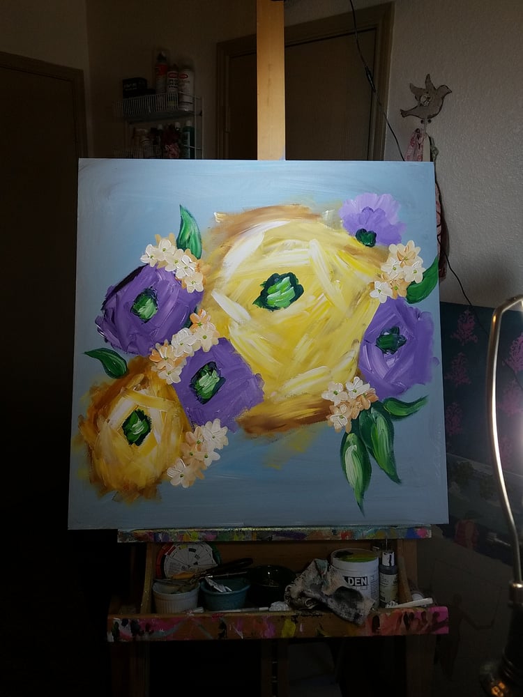 Image of Floral Acrylic Painting
