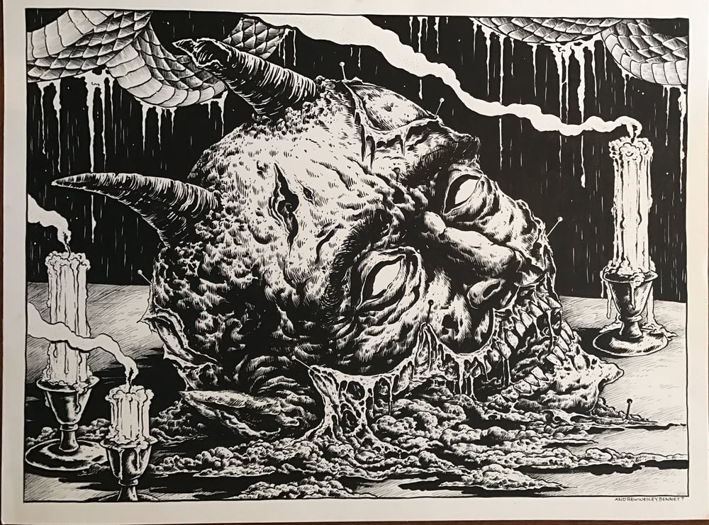 Image of Devil head on table