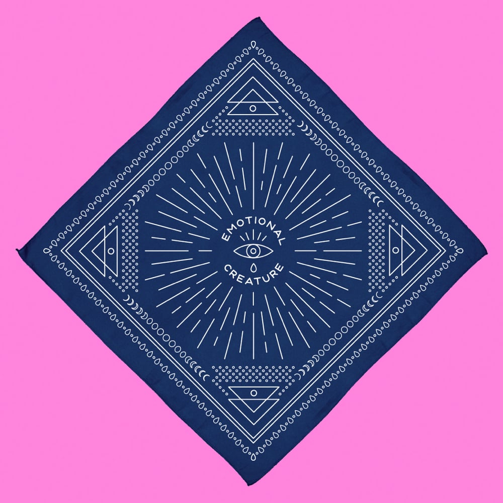 Image of "EMOTIONAL CREATURE" BANDANA, NAVY.