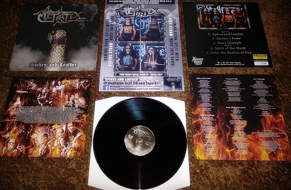 Image of LP SPIKES AND LEATHER BLACK VINYL NEW WITH INSERT