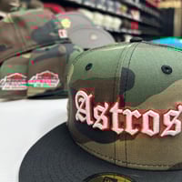 Image 1 of New Era 59Fifty OE Woodland Camo Black Dome 
