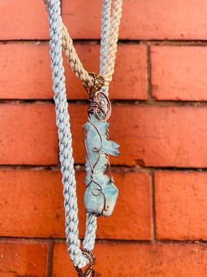 Image of Aqua aura rough grade a necklace