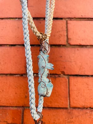 Image of Aqua aura rough grade a necklace 