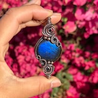 Image 5 of Double Swirl, Blue Labradorite Pendant 💙