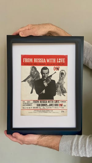 Image of From Russia With Love, James Bond film, framed 1963 vintage sheet music