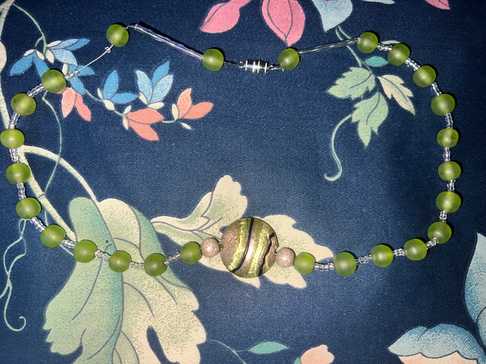 Image of Green beaded necklace 