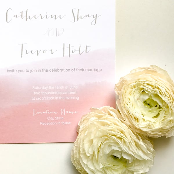 Image of Catherine - dip-dyed watercolor invitation suite