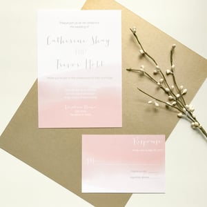Image of Catherine - dip-dyed watercolor invitation suite