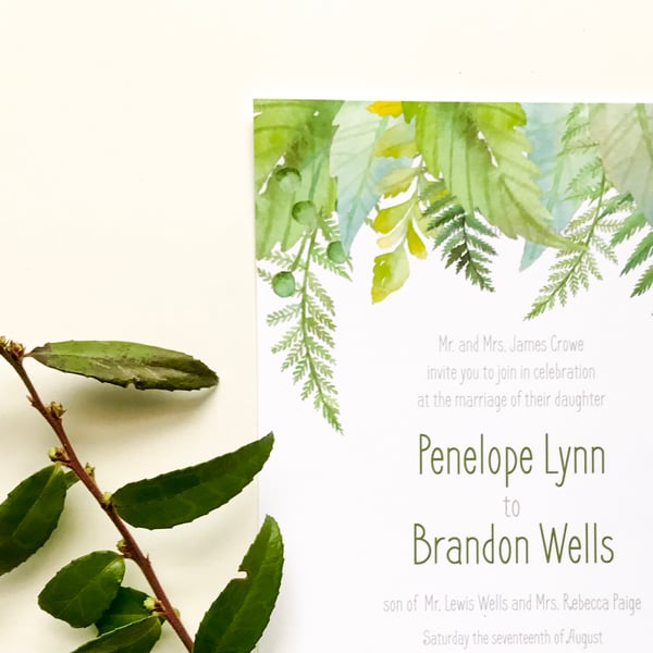 Image of Penelope - Ferns Wedding Invitation Suite