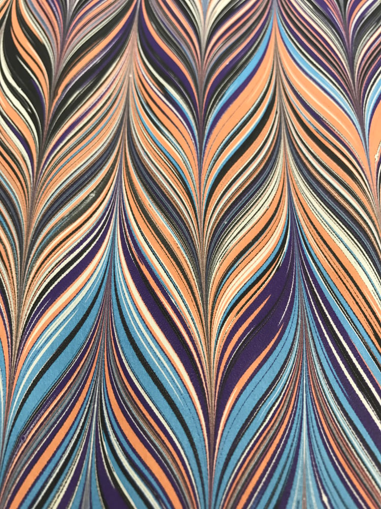 Image of Marbled Paper #21 'Pastel Chevron'