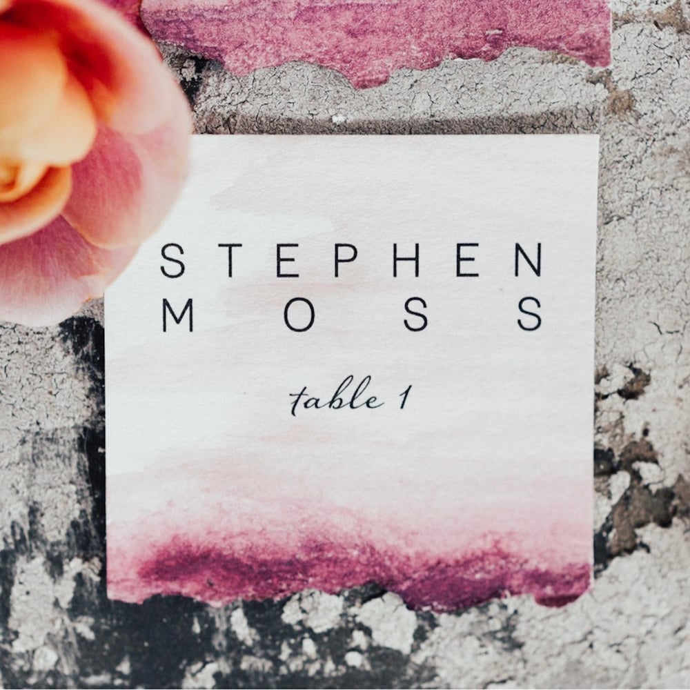 Image of Printed Watercolor escort/place cards