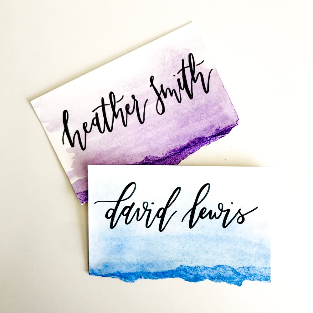 Calligraphy Watercolor Escort/Place Cards