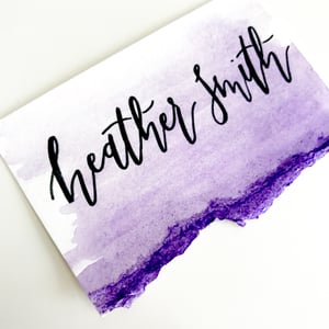 Image of Calligraphy Watercolor Escort/Place Cards