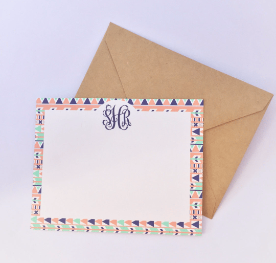 Image of Aztec Monogram Notecards