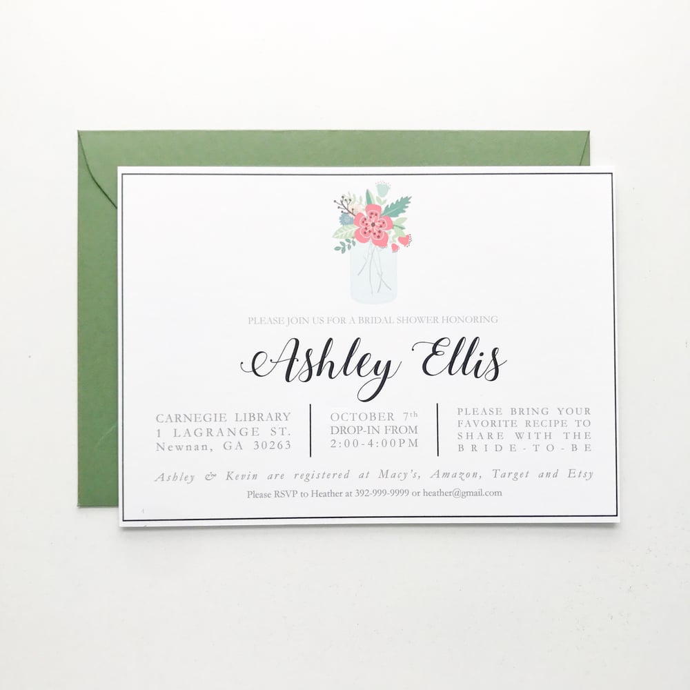 Image of Modern Bouquet Shower Invitation