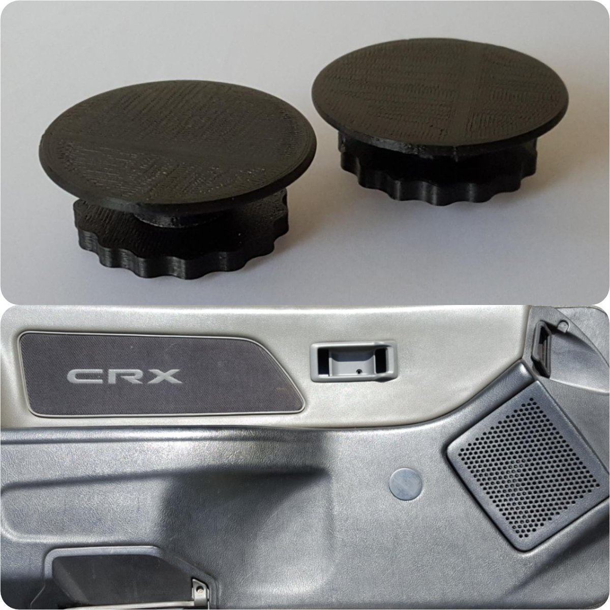 8891 Honda CRX / Civic Window Crank Delete Plugs 3d Printed Car