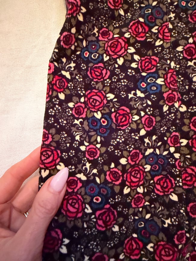 vintage Betsey Johnson New York floral corduroy milkmaid dress