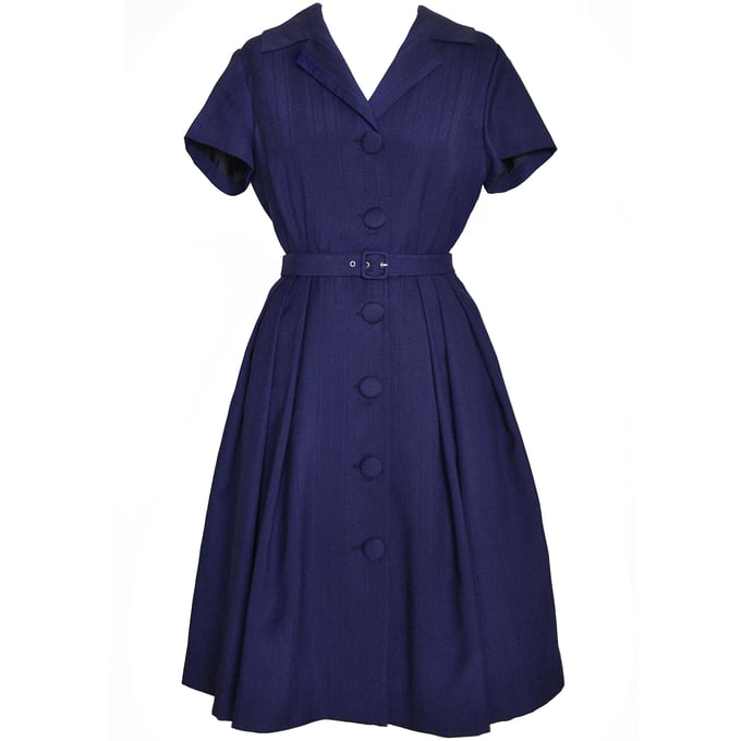 Image of 'Venezia' Shirtwaist Dress in Navy