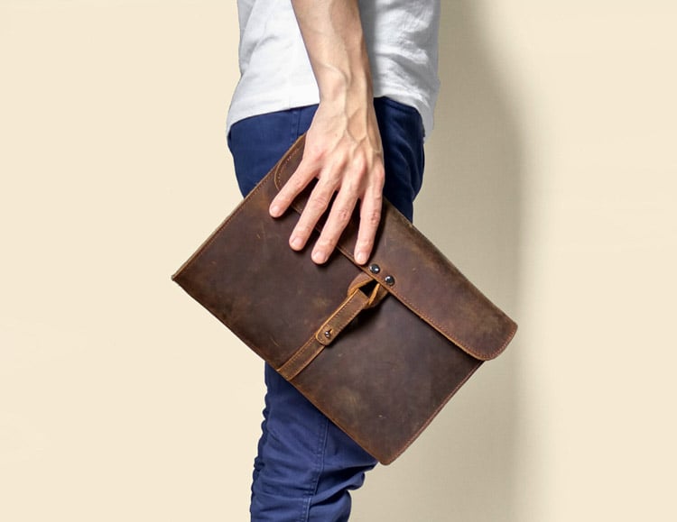 Men's Leather Shoulder Bag Clutch Bag Wallet For Travel, Briefcase Business  Bag