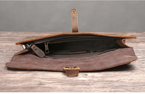 Image of Handmade Genuine Natural Leather Clutch, Messenger Bag, Shoulder Bag 9135