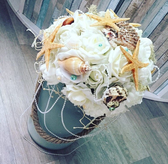 Image of Mermaid Ocean themed bridal bouquet