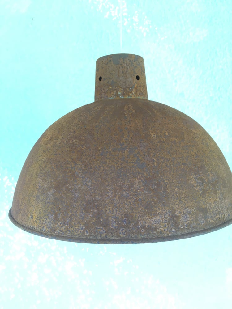 Image of Rusty Metal Industrial Dome Shades - two sizes
