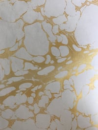 Image 3 of Marbled Paper #67 'Classic Metallic gold vein on white' base paper