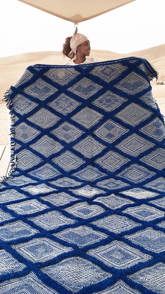 Image of Moroccan Kilim Rug - Diamond Pattern Flatweave #2
