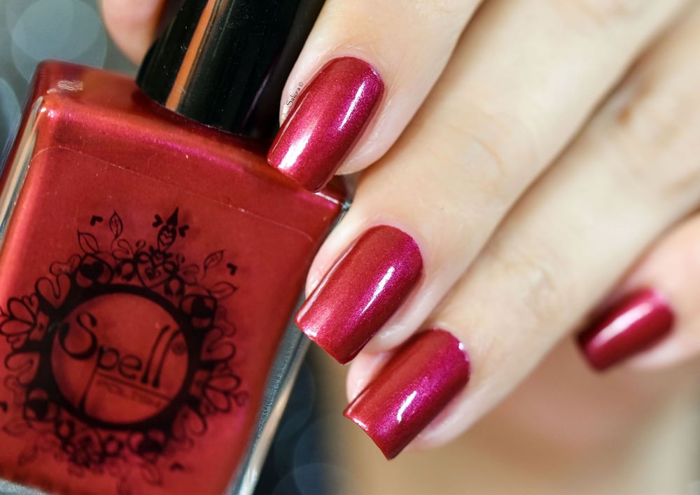 Image of ~Magical Carriage~ cranberry red w/magenta pink shimmer & copper microsparkles!