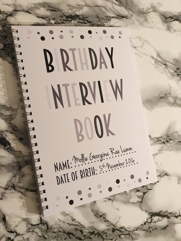 Image of Monochrome Personalised Birthday Interview Books