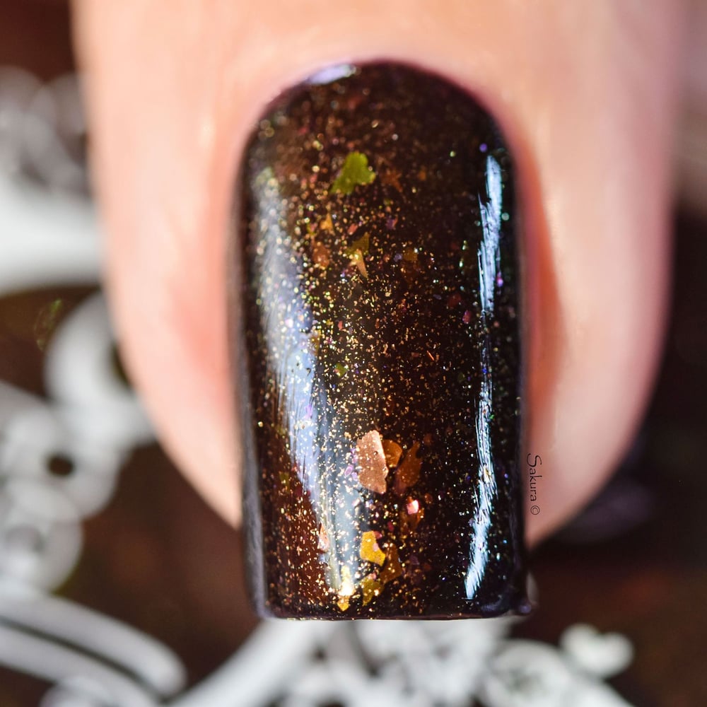 Image of ~Skeleton Key~ deep plum jelly w/gold shimmer & opal and multichrome flakes!