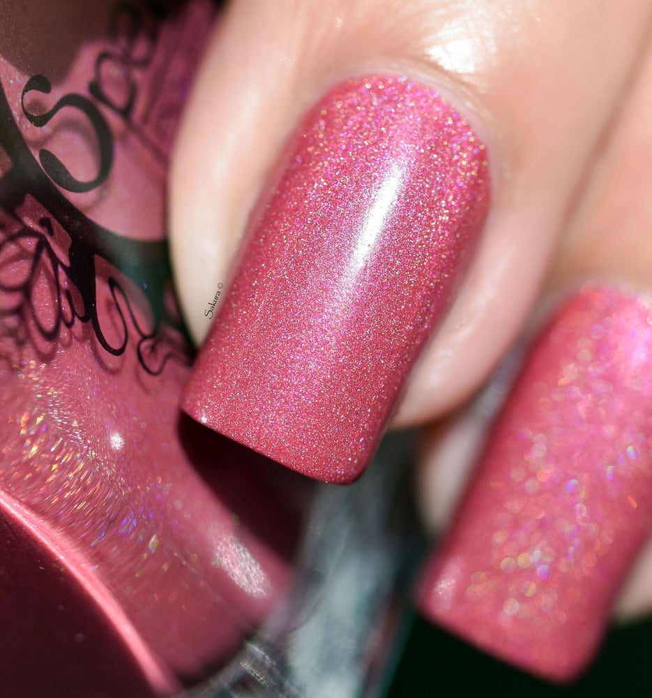 Image of ~Pink Velvet~ warm creamy pink holo w/subtle cool magenta pink shimmer!