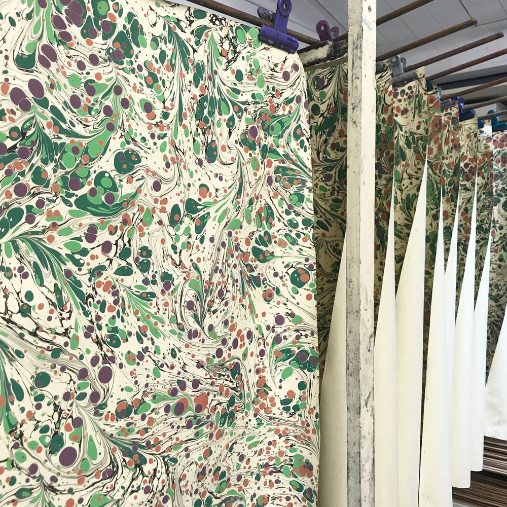 Image of Marbled Paper #13 'Floral Botanical' Marbled Paper