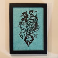 Image 4 of 🚬🎩🤪 Framed Linocut Print