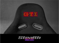 2x GTI Flock seat logos, Easy iron-on