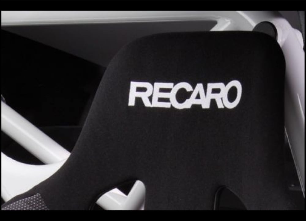 Image of 2x RECARO Flock seat logos, Easy iron-on