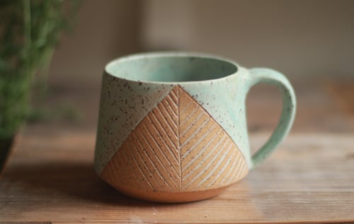Image of Turquoise Matte Pyramid Mug