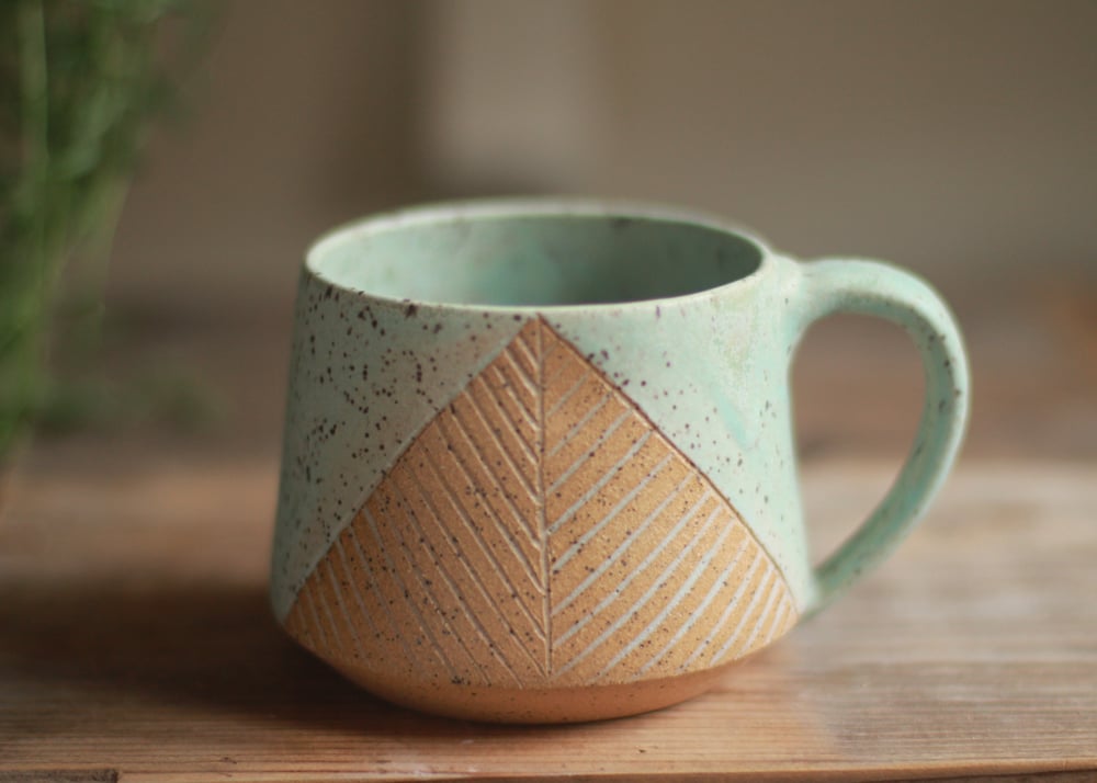 Image of Turquoise Matte Pyramid Mug