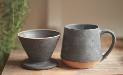Image of Matte Charcoal Mug & Pour-Over Set