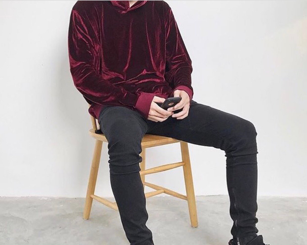 Burgundy hot sale velour hoodie