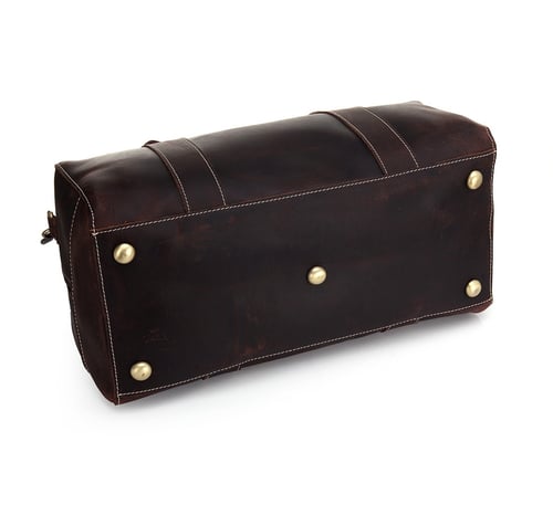 Image of Vintage Style Genuine Natural Leather Travel Bag, Duffle Bag, Weekender Bag 8643