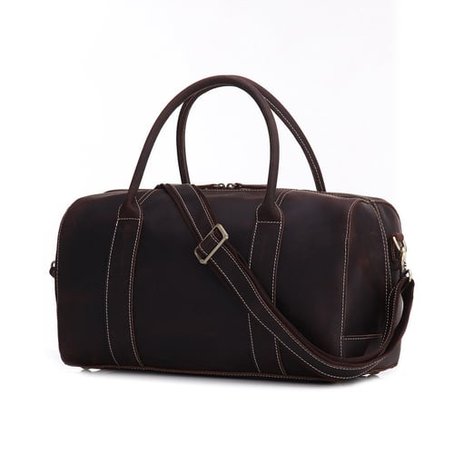 Image of Vintage Style Genuine Natural Leather Travel Bag, Duffle Bag, Weekender Bag 8643