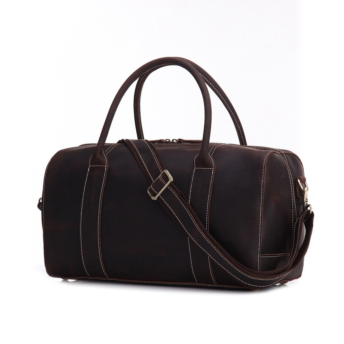 Vintage Style Genuine Natural Leather Travel Bag, Duffle Bag, Weekender Bag 8643 ...
