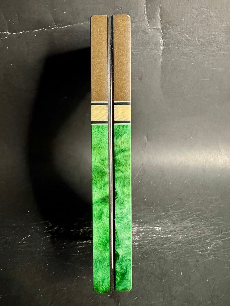 Image of Richlite Micarta & Curly Cottonwood Segmented Knife Scales